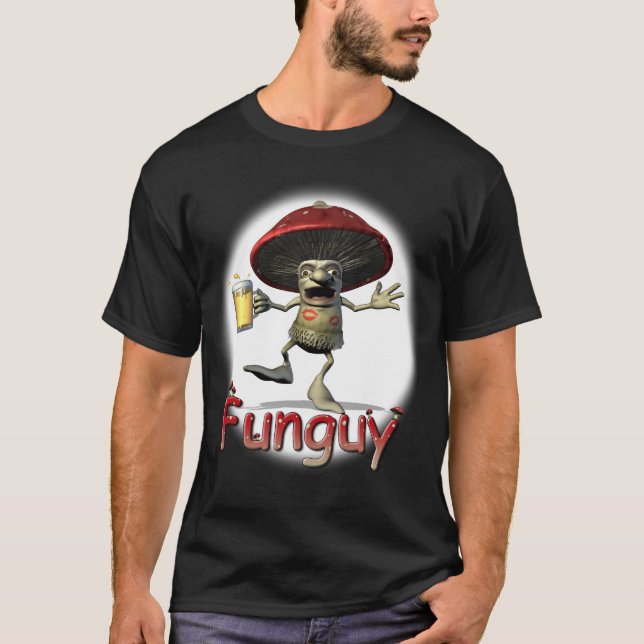 Camiseta de la seta de Funguy (oscura) (Anverso)
