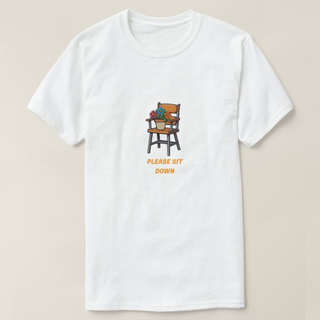 Camiseta de la silla y la flor (Diseño del anverso)