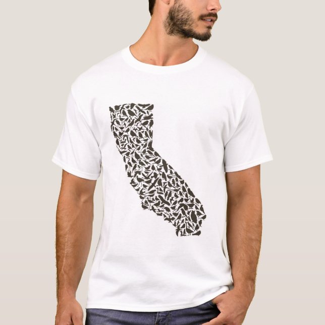 Camiseta de la silueta de los pájaros de (Anverso)