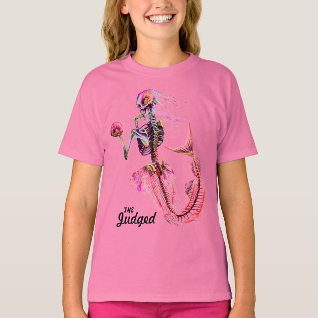 Camiseta de la sirena rosa Skeleton (Anverso)