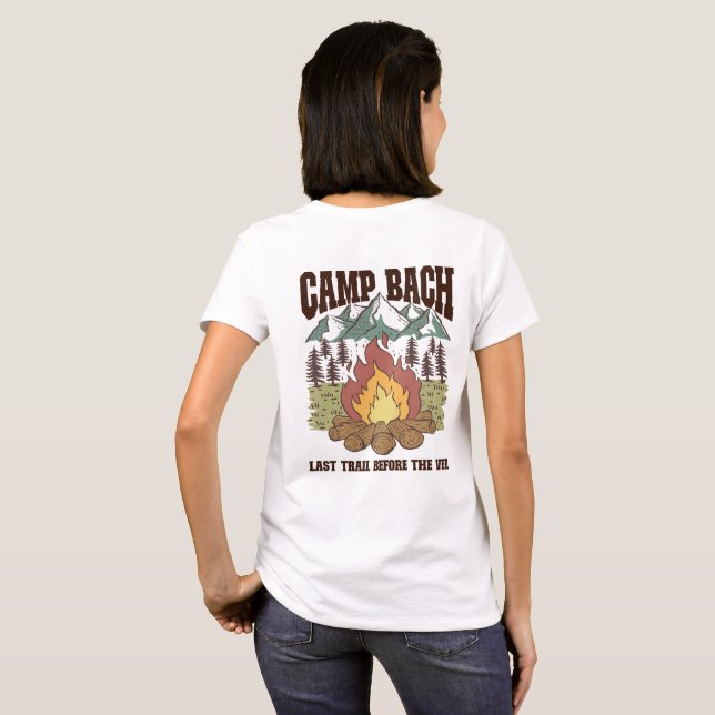 Camiseta de la soltera del campamento último rastr (Reverso completo)