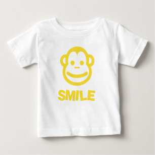 Camiseta de la sonrisa del bebé con el mono fresco