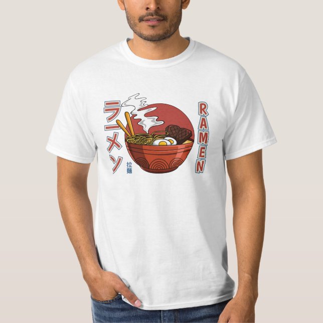 Camiseta de la sopa de fideos de Ramen japonés (Anverso)