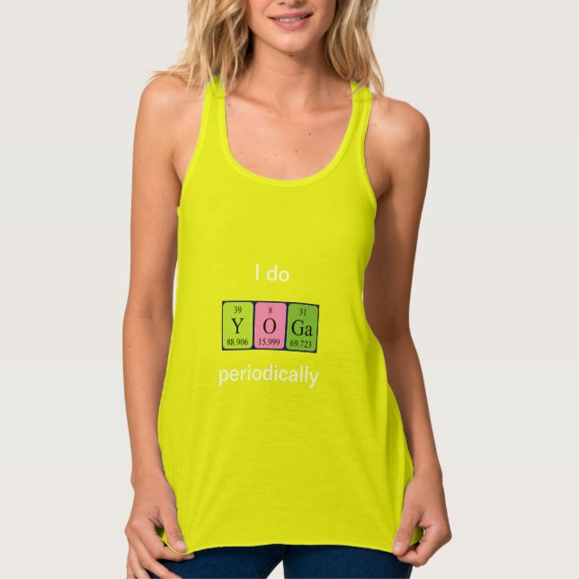 Camiseta de la tabla periódica con la palabra Yoga (Anverso)