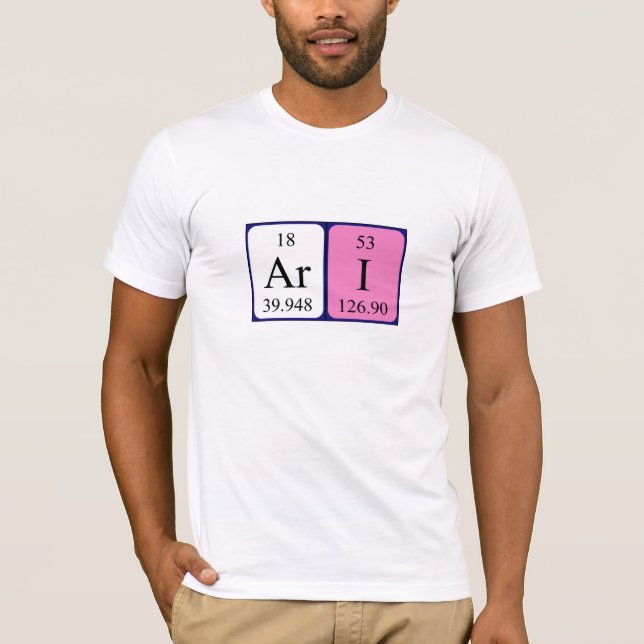 Camiseta de la tabla periódica de Ari (Anverso)