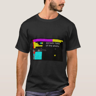 Camiseta de la tabla periódica de átomos