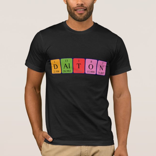 Camiseta de la tabla periódica de Dalton (Anverso)