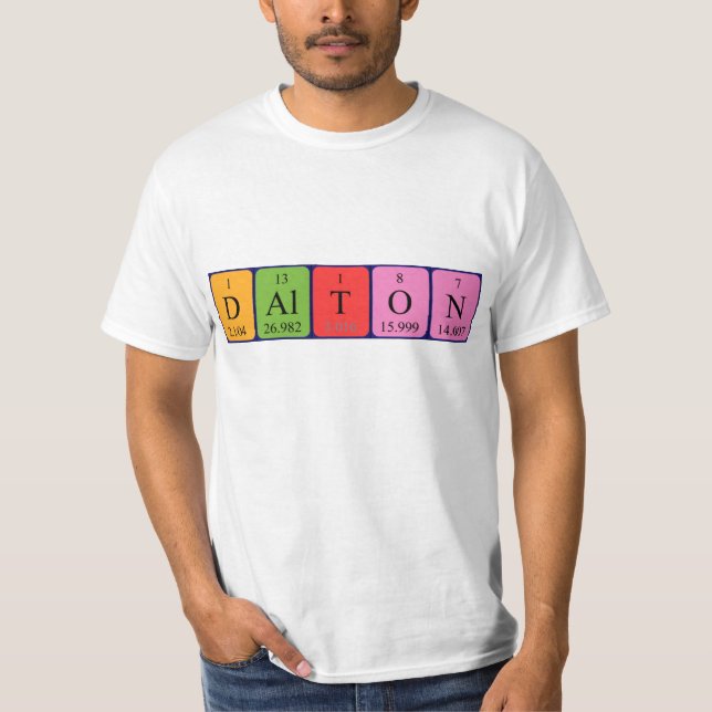 Camiseta de la tabla periódica de Dalton (Anverso)