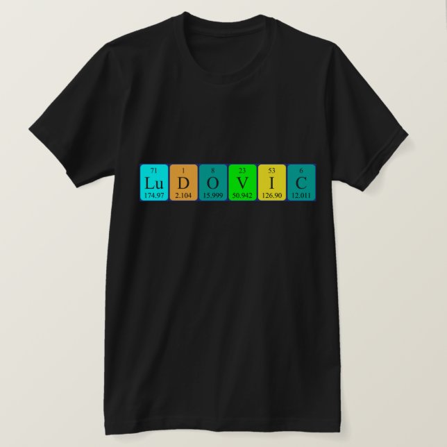 Camiseta de la tabla periódica de Ludovic (Anverso del diseño)