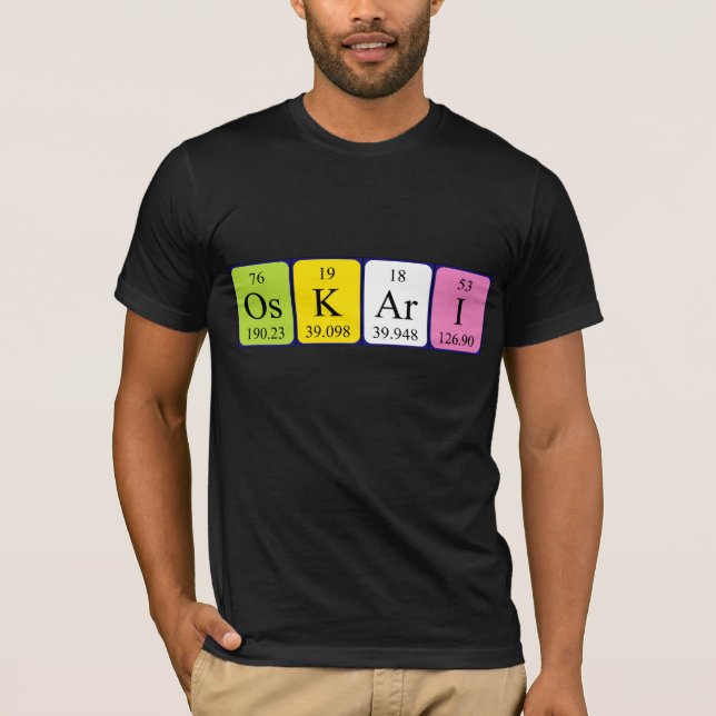 Camiseta de la tabla periódica de Oskari (Anverso)
