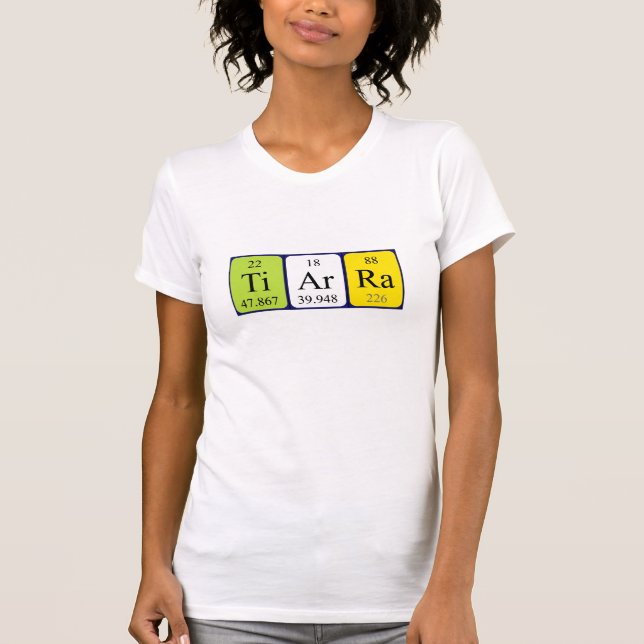 Camiseta de la tabla periódica de Tiarra (Anverso)