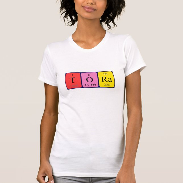 Camiseta de la tabla periódica de Tora (Anverso)