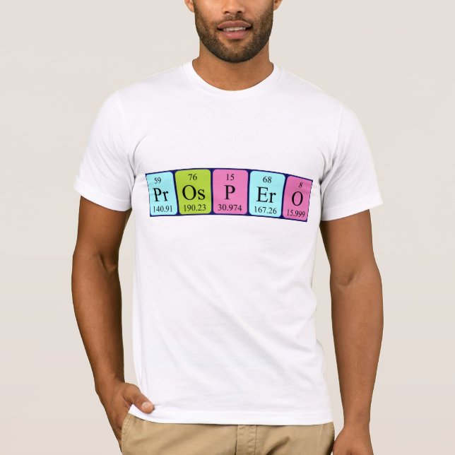 Camiseta de la tabla periódica Prospero (Anverso)