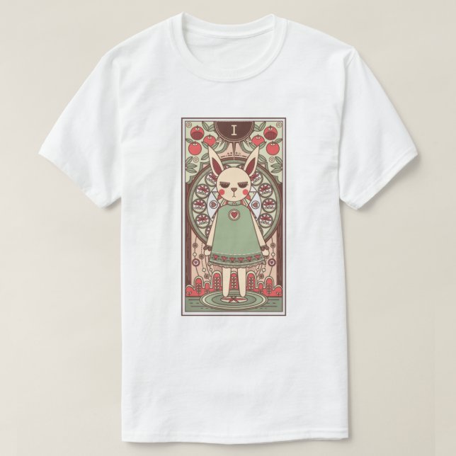 Camiseta de la tarjeta magnética Bunny Tarot (Diseño del anverso)
