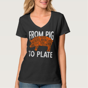 Camiseta De La Tienda De Carnicería De Carne De Cerdo A Pla