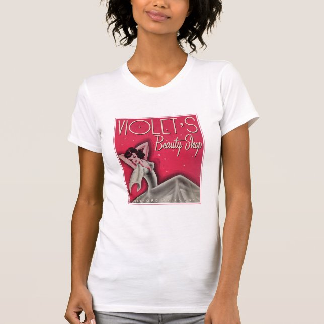 Camiseta de la tienda de la belleza de la violeta (Anverso)