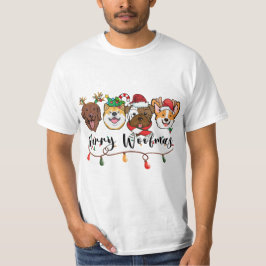 Camiseta de la tipografía de Merry Woofmas