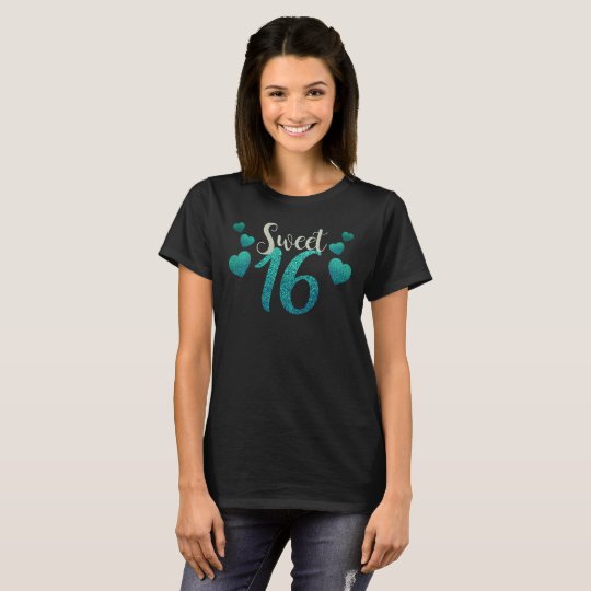 Camiseta de la tipografía del dulce 16