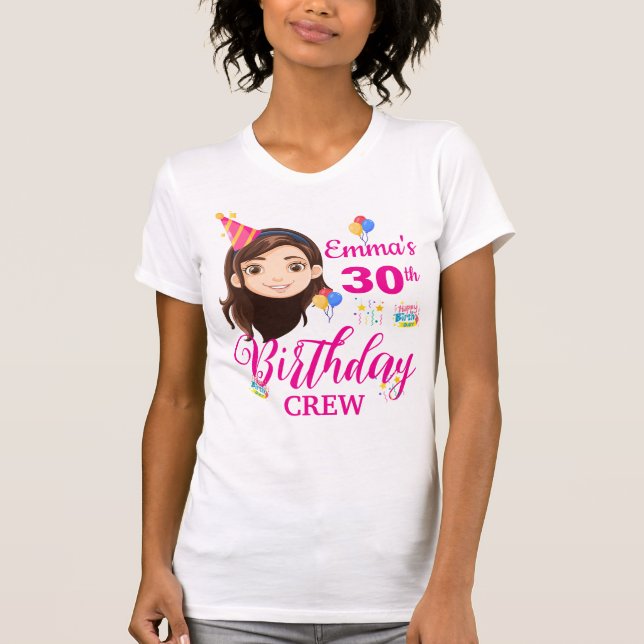 Camiseta de la tripulación de cumpleaños del perso (Anverso)