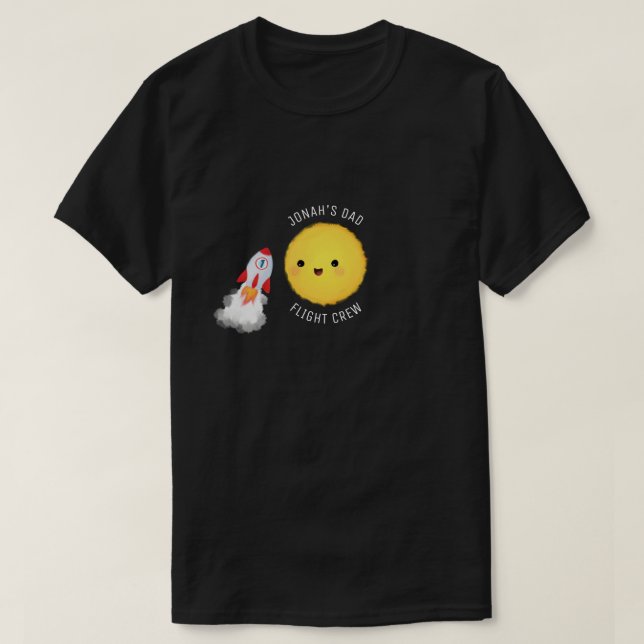 Camiseta de la tripulación de vuelo con cumpleaños (Diseño del anverso)