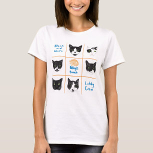 Camiseta de la tripulación en blanco y negro