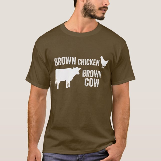 Camiseta de la vaca de Brown del pollo de Brown (Anverso)