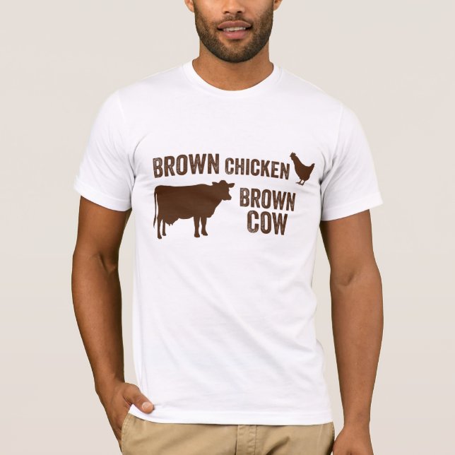 Camiseta de la vaca de Brown del pollo de Brown (Anverso)