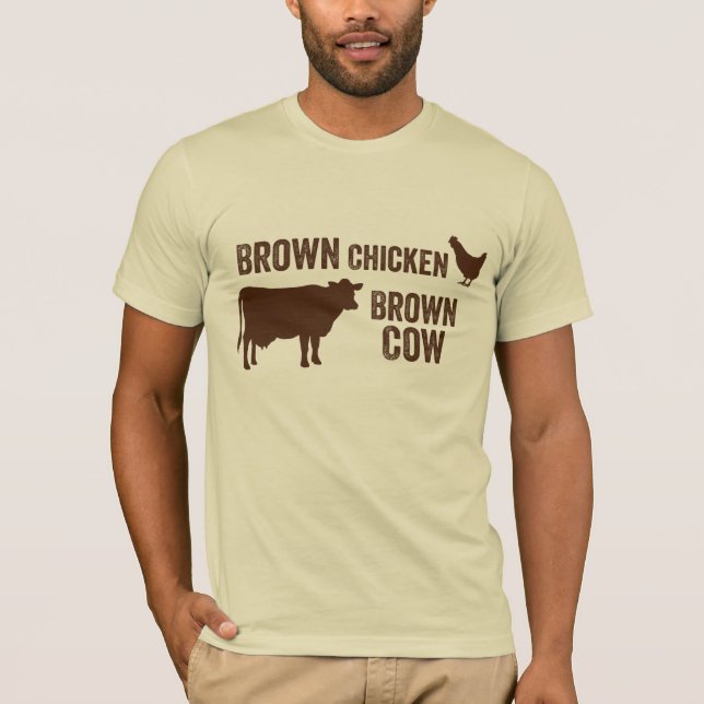 Camiseta de la vaca de Brown del pollo de Brown (Anverso)