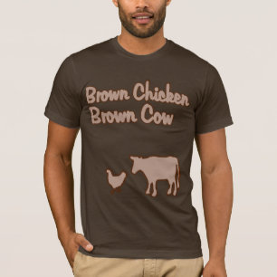 Camiseta de la vaca de Brown del pollo de Brown