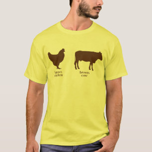 Camiseta de la vaca de Brown del pollo de Brown