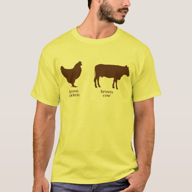 Camiseta de la vaca de Brown del pollo de Brown (Anverso)
