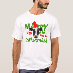 Camiseta de la vaca de las Felices Navidad