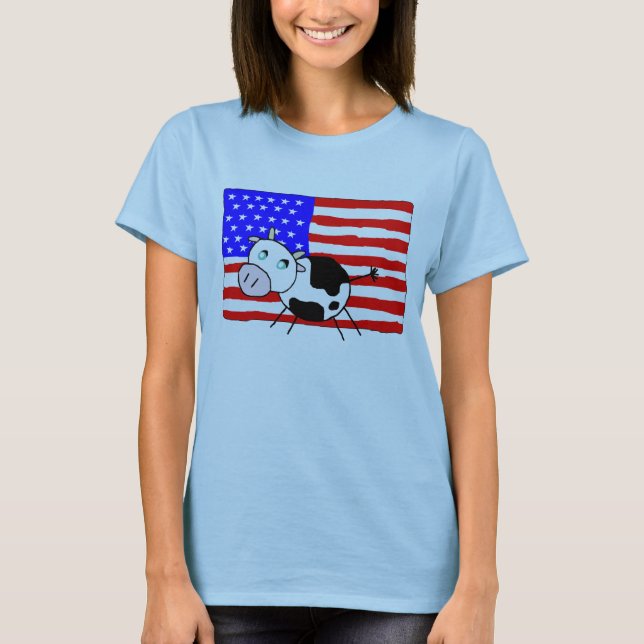 Camiseta de la vaca de los E.E.U.U. (Anverso)