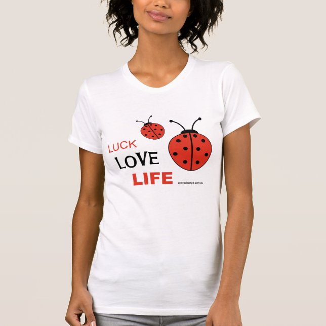 Camiseta de la vida del amor de la suerte (Anverso)