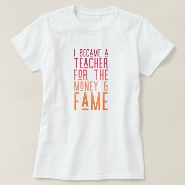 Camiseta de la vida del profesor (Diseño del anverso)