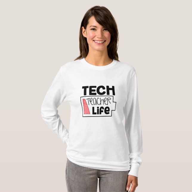 Camiseta de la vida del profesor de la tecnología (Anverso completo)