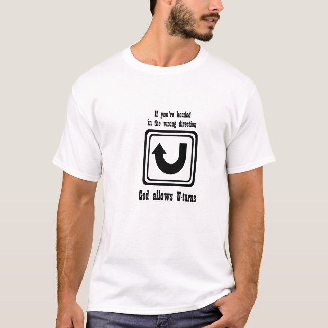 Camiseta de la vuelta del U de los hombres (Anverso)