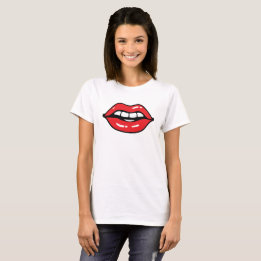 Camiseta de labios rojos