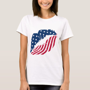 Camiseta de Labios Rojos y Azules