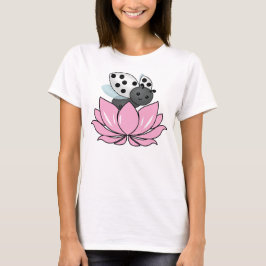 Camiseta De Ladybug Blanco Rosa Lotus