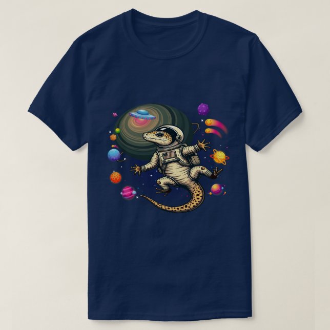 Camiseta de Lagarto Leopardo en el Espacio - Perfe (Diseño del anverso)