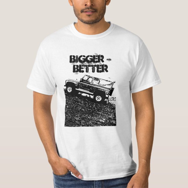 Camiseta de land rover, más grande y mejor (Anverso)