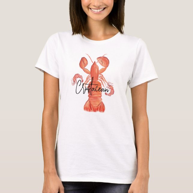 Camiseta de langosta pintada a mano crustáceos can (Anverso)