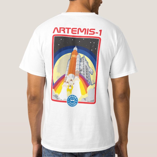 Camiseta de lanzamiento Space Hipsters® Artemis-1  (Reverso)