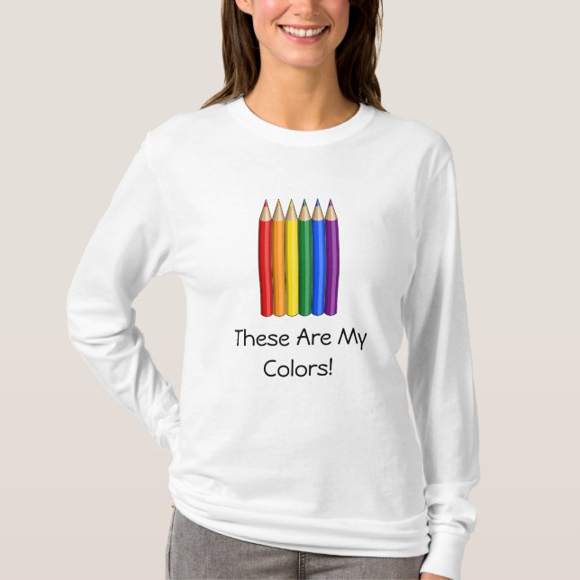 Camiseta de lápices del orgullo de la bandera arco (Anverso)