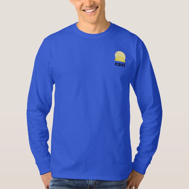 Camiseta de larga duración masculina en azul real  (Anverso)