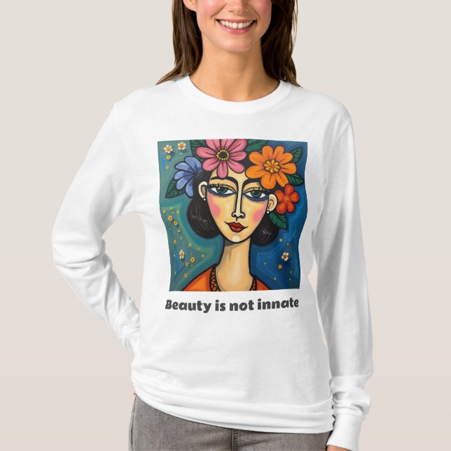 Camiseta de larga duración para mujeres con mensaj (Anverso)