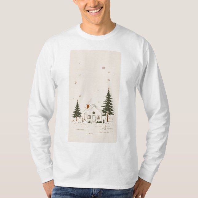 Camiseta de larga manga de invierno acogedora (Anverso)