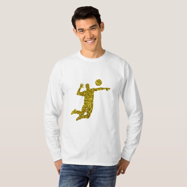 Camiseta de largo aliento de voleibol de oro (Anverso completo)