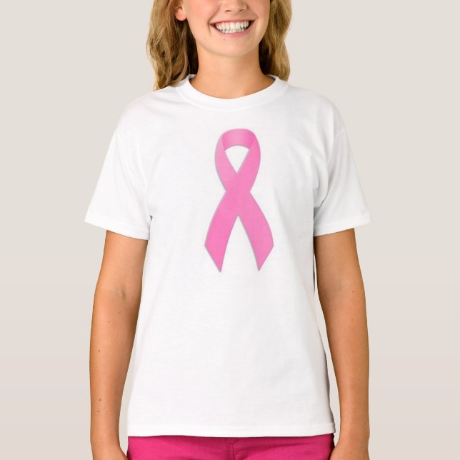 Camiseta de largo envuelta de Awarness del cáncer (Anverso)